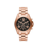 Michael Kors Bradshaw Chronograph Black Dial Rose Gold‑Tone Stainless Steel Bracelet – MK5854