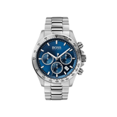 Hugo Boss Hero Chronograph Blue Dial Silver Stainless Steel Metal Bracelet Men’s Watch – 1513755