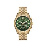 Michael Kors Lexington Chronograph Gold-Tone Green Dial Watch - MK8446
