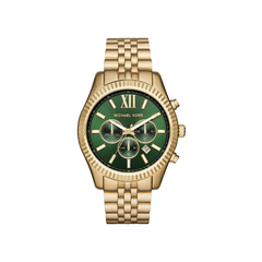 Michael Kors Lexington Chronograph Gold-Tone Green Dial Watch - MK8446