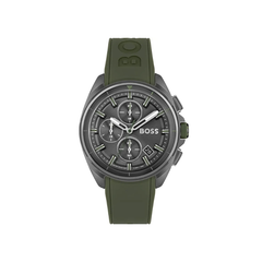 Hugo Boss Volane Chronograph Gray Dial Green Silicone Strap Watch – 1513952