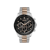 Hugo Boss Hero Chronograph Black Dial Silver & Rose Gold Stainless Steel Bracelet Watch – 1513757