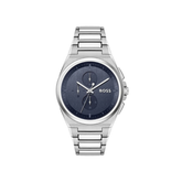 Hugo Boss Steer Chronograph Blue Dial Silver Stainless Steel Metal Bracelet Men’s Watch – 1514048