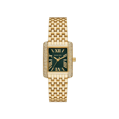 Michael Kors Petite Emery Pavé Green Dial Gold‑Tone Stainless Steel Bracelet – MK4742