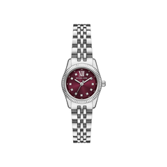 Michael Kors Mini Lexington Red Dial Silver-Tone Stainless Steel Bracelet – MK4968