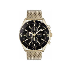 Hugo Boss Ocean Edition Chronograph Black Dial Gold Mesh Bracelet Watch – 1513703