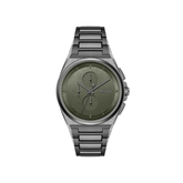 Hugo Boss Steer Chronograph Green Dial Gray Stainless Steel Metal Bracelet Men’s Watch – 1514045
