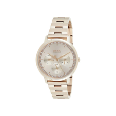 Hugo Boss Prima Rose Gold Dial Rose Gold Stainless Steel Mesh Bracelet Watch – 1502547