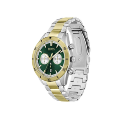 Hugo Boss Santiago Chronograph Green Dial Silver & Gold Stainless Steel Bracelet Watch – 1513872