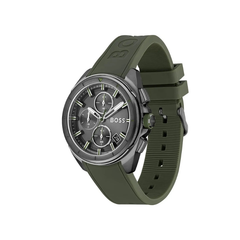 Hugo Boss Volane Chronograph Gray Dial Green Silicone Strap Watch – 1513952