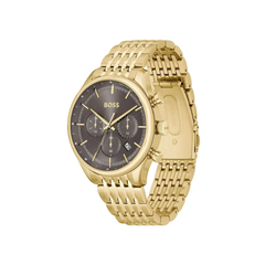 Hugo Boss Gregor Chronograph Gray Dial Gold Stainless Steel Metal Bracelet Men’s Watch – 1514051