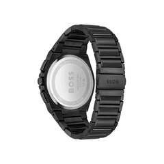 Hugo Boss Steer Chronograph Black Dial Black Stainless Steel Bracelet Men’s Watch – 1514068