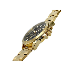 Hugo Boss Troper Chronograph Olive Green Dial Gold Stainless Steel Metal Bracelet Men’s Watch – 1514059