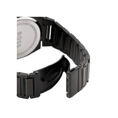 Hugo Boss Steer Chronograph Black Dial Black Stainless Steel Bracelet Men’s Watch – 1514068