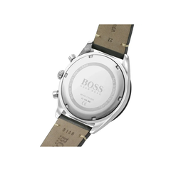 Hugo Boss Santiago Chronograph Black Dial Black Leather Strap Watch – 1513864