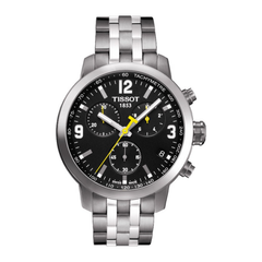 Tissot PRC 200 Chronograph Black Dial Stainless Steel Watch – T055.417.11.057.00