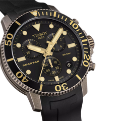 Tissot Seastar 1000 Chronograph π Black Dial Black Silicone Strap β T120.417.37.051.01