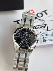 Tissot Couturier Chronograph Black Dial Stainless Steel Watch – T035.617.11.051.00