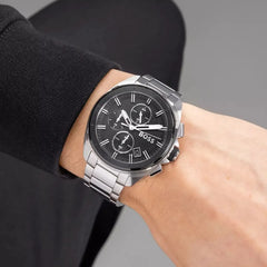 Hugo Boss Volane Chronograph Black Dial Stainless Steel Bracelet Watch – 1513949