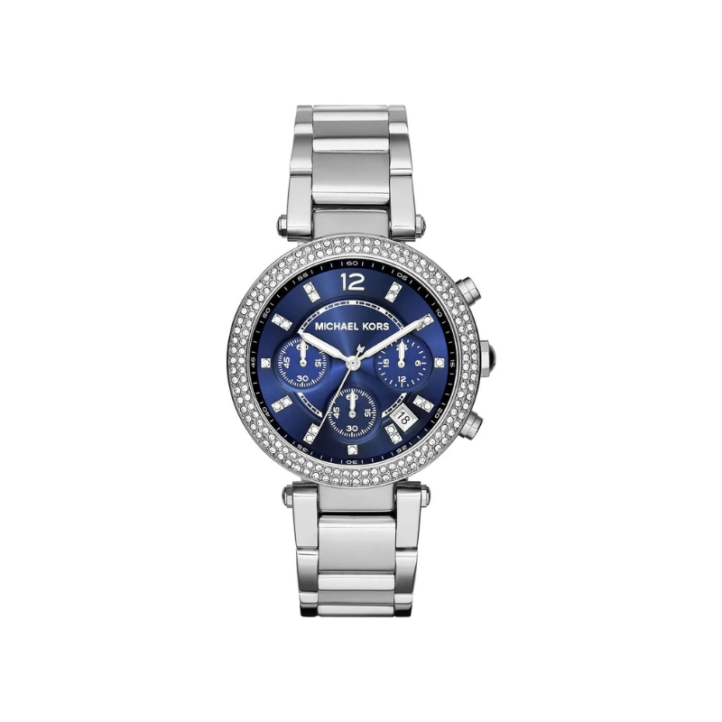Michael Kors Parker Chronograph Blue Dial Stainless Steel Bracelet – MK6117