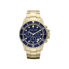 Michael Kors Everest Chronograph Navy Blue Dial Gold‑Tone Stainless Steel Bracelet – MK8267