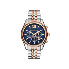 Michael Kors Lexington Chronograph Two-Tone Blue Dial Watch - MK8412