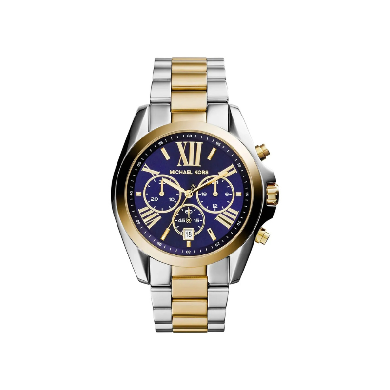 Michael Kors Bradshaw Chronograph Blue Dial Two-Tone Stainless Steel Bracelet – MK5976