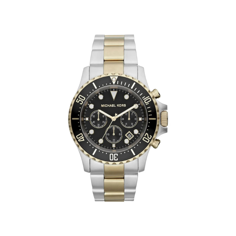 Michael Kors Everest Chronograph Black Dial Two‑Tone Stainless Steel Bracelet – MK8311