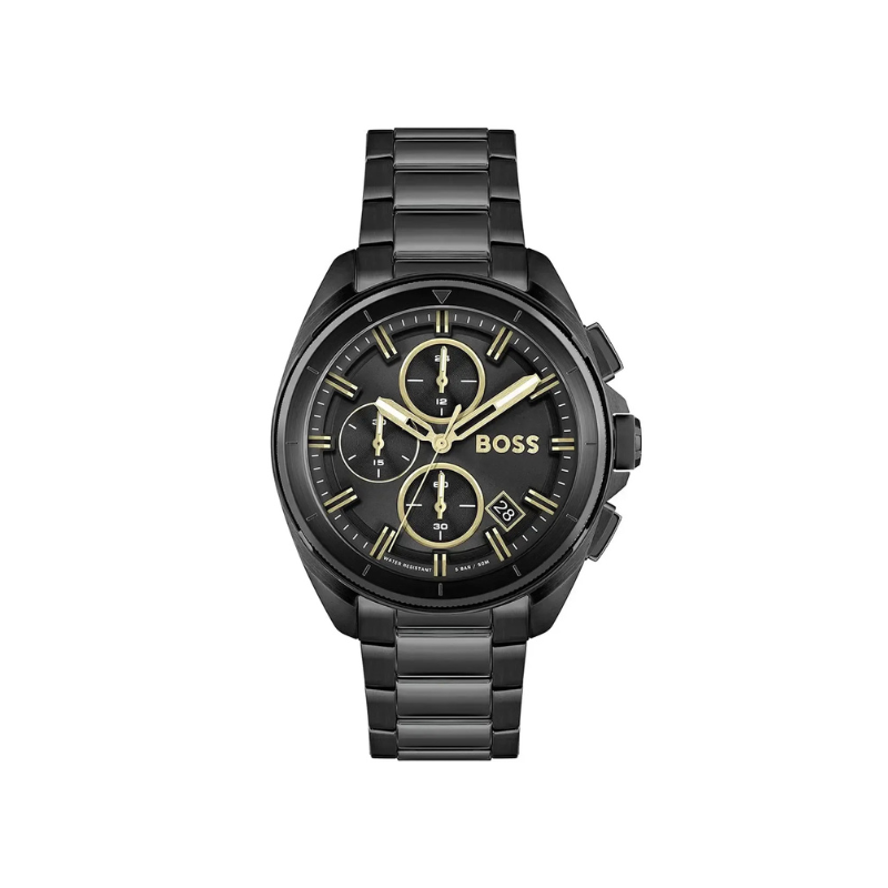 Hugo Boss Volane Chronograph Black Dial Black Stainless Steel Bracelet Watch – 1513950