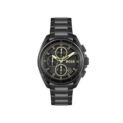 Hugo Boss Volane Chronograph Black Dial Black Stainless Steel Bracelet Watch – 1513950
