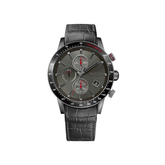 Hugo Boss Rafale Chronograph Gray Dial Black Leather Strap Watch – 1513445