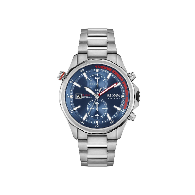 Hugo Boss Globetrotter Chronograph Blue Dial Stainless Steel Bracelet Watch – 1513823