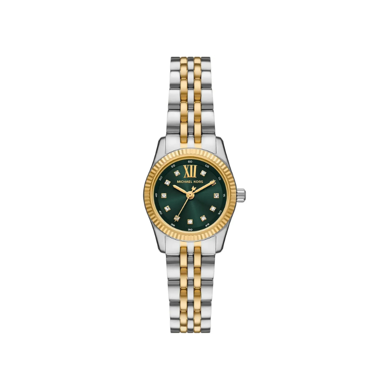 Michael Kors Lexington Green Dial Two‑Tone Stainless Steel Bracelet – MK4986