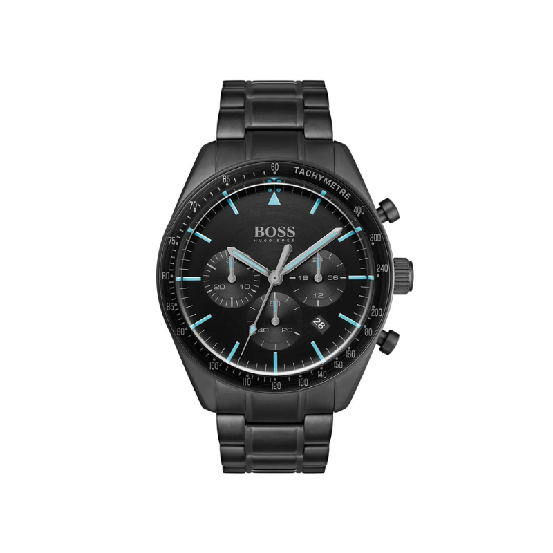 Hugo Boss Trophy Chronograph Black Dial Black Stainless Steel Bracelet Watch – 1513675