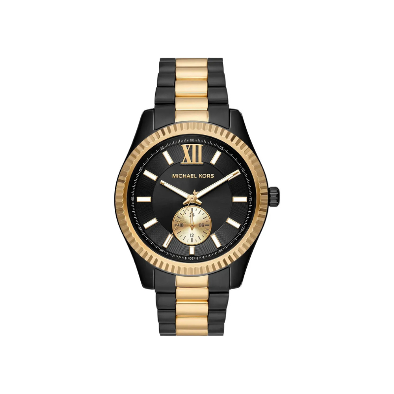 Michael Kors Lexington Chronograph Black Dial Black & Gold-Tone Stainless Steel Bracelet – MK8948