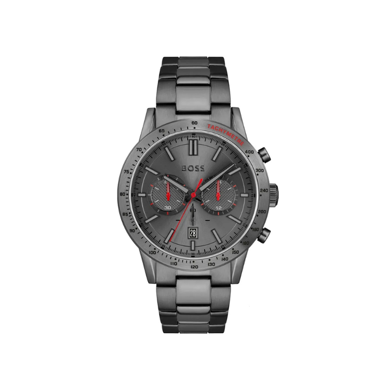 Hugo Boss Allure Chronograph Gray Dial Gray Stainless Steel Bracelet Men’s Watch – 1513924