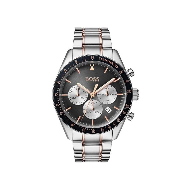Hugo Boss Trophy Chronograph Gray Dial Silver Stainless Steel Bracelet Watch – 1513634