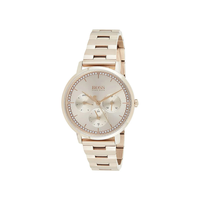 Hugo Boss Prima Rose Gold Dial Rose Gold Stainless Steel Mesh Bracelet Watch – 1502547
