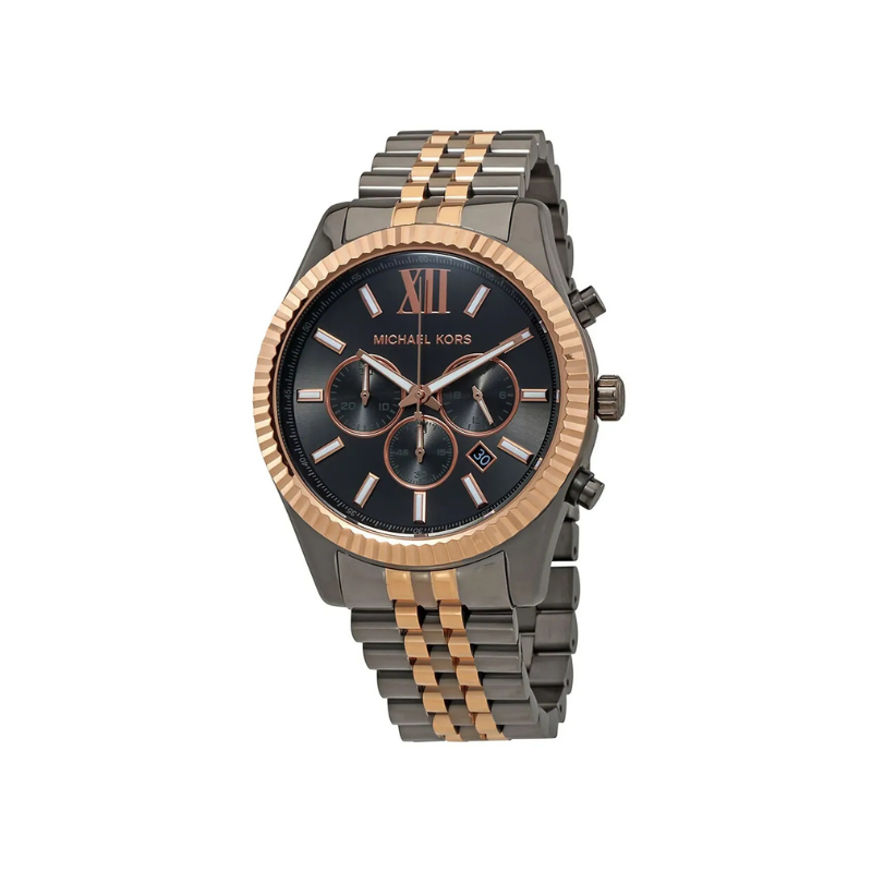 Michael Kors Dylan Chronograph Gray Dial Gray & Rose Gold Stainless Steel Bracelet – MK8561