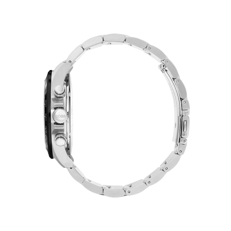Hugo Boss Hero Chronograph Black Dial Silver & Rose Gold Stainless Steel Bracelet Watch – 1513757