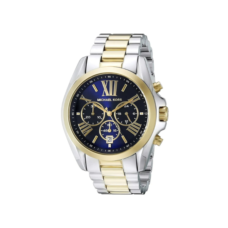 Michael Kors Bradshaw Chronograph Blue Dial Two-Tone Stainless Steel Bracelet – MK5976