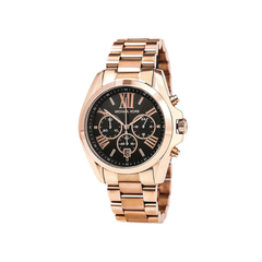 Michael Kors Bradshaw Chronograph Black Dial Rose Gold‑Tone Stainless Steel Bracelet – MK5854