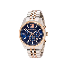Michael Kors Lexington Chronograph Two-Tone Blue Dial Watch - MK8412