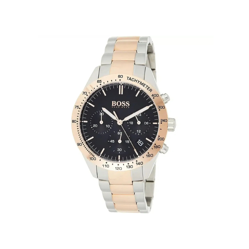 Hugo Boss Talent Chronograph Black Dial Silver & Rose Gold Stainless Steel Bracelet Watch – 1513584