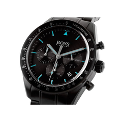 Hugo Boss Trophy Chronograph Black Dial Black Stainless Steel Bracelet Watch – 1513675