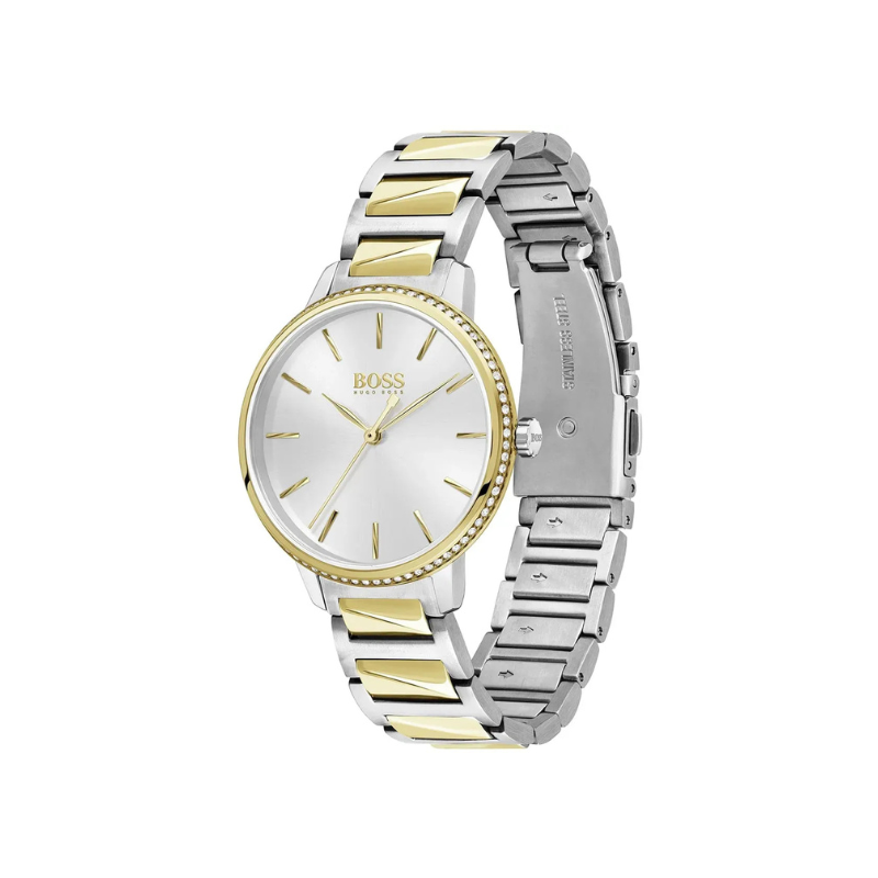Hugo Boss Signature Silver Dial Silver & Gold Stainless Steel Bracelet Watch – 1502568
