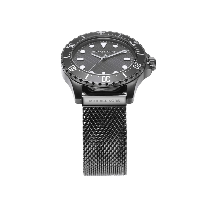Michael Kors Lexington Chronograph Gray Dial Gray Stainless Steel Mesh Bracelet – MK9093