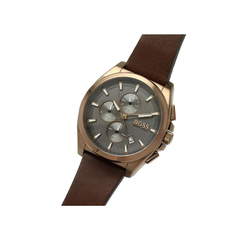 Hugo Boss Grandmaster Chronograph Silver Dial Brown Leather Strap Watch – 1513882