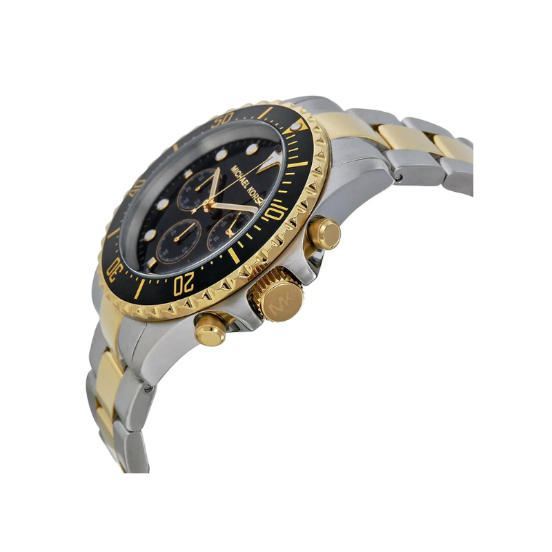 Michael Kors Everest Chronograph Black Dial Two‑Tone Stainless Steel Bracelet – MK8311