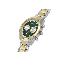 Hugo Boss Santiago Chronograph Green Dial Silver & Gold Stainless Steel Bracelet Watch – 1513872